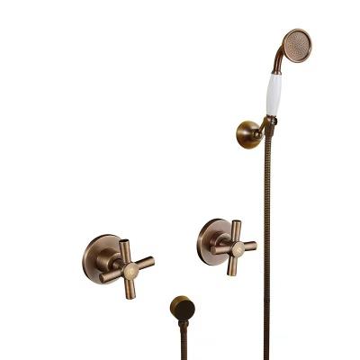 China Easy Installation Brass Gold Water Bath Hand Shower Sprinkle Faucet Set For Bathroom for sale