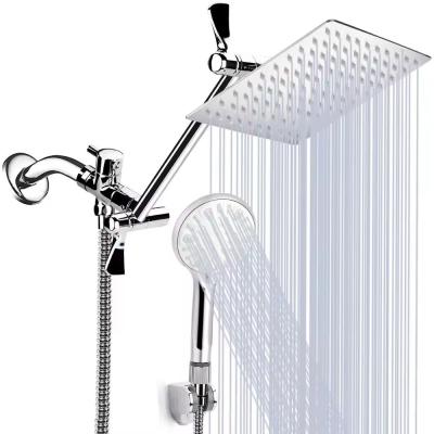 China LZ-Hwa.Con Square Stainless Steel Shower Head Combo 8 Inch With Adjustable Extension Arm for sale