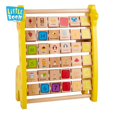 China Wooden Tag Giraffe Alphabet Abacus Learning Toy Baby Intelligent Abacus Wooden Educational Toys For Children for sale