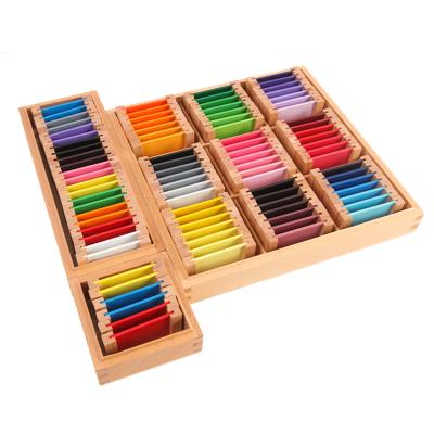 China Plywood Wooden Color Tablets First Box Prisms Montessori Educational Wooden Toy Sensory Materials for sale