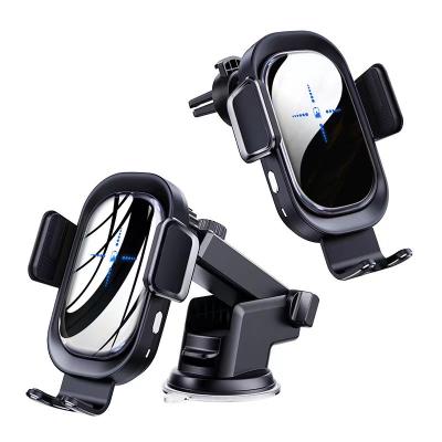 China Qi Auto Car Mount Mobile Phone 15W Phone Holder Sensor Smart Fast Charging Automatic Phone Fixing Wireless Charger for sale