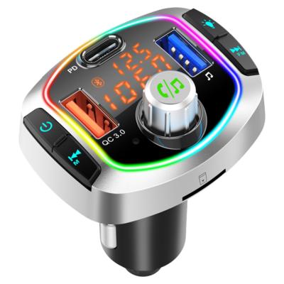 China With Bluetooth FM Transmission 3 USB Ports BC63 BT FM Transmitter QC3.0 USB C Transmitter 5.0 Music Players FM Fast Car Kit 3.0 with Hands Free Calls for sale