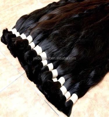 China Natural Wave 100% Virgin Natural Indian Remy Hair Bulk Wholesale; Raw Virgin Unprocessed Human Loose / Bulk Hair for sale