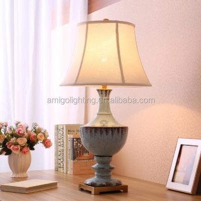 China 2018 modern modern trendy blue led hotel ceramic table lamp for sale