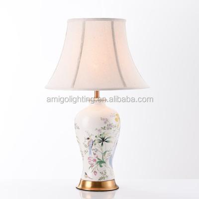 China New Fashion Modern Cheap Chinese Decorative Ideas Porcelain Table Lamp Side Design TC31 for sale