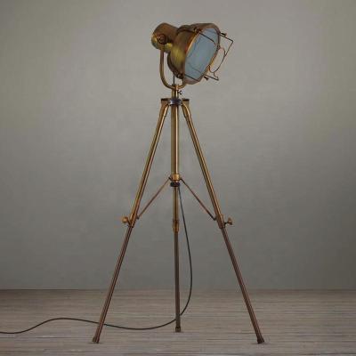 China Factory Mount Design Tripod Industrial Hot Selling Brass Floor Lamp for sale