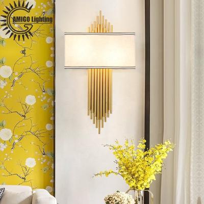 China EUROPEAN good quality and cheap products chinese designer gold living room modern wall lamp for sale