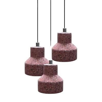 China Small Modern Simple Industrial Cement Bar Attic Dining Room Style Three Head Chandelier Terrazzo Floor Lamp Bedside Lamp for sale