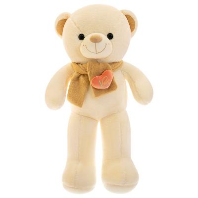 China Eco-friendly Material Custom Stuffed Scarf Teddy Bear Pink Heart Teddy Bear Plush Toys For Sale for sale