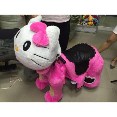 China Ride On Toy Hot Sale 4 Wheels Ride On Furry Plush Walking Animal Scooter For Kids for sale