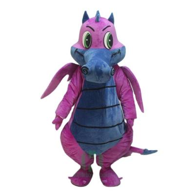 China CE High Quality Custom Dragon Cosplay Mascot Costume Cartoon Purple Dinosaur Mascot Party Costume On Sale for sale