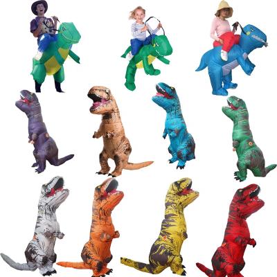 China Activities 8 Colors Adult Inflatable Kids T-Rex Dinosaur Costume for sale