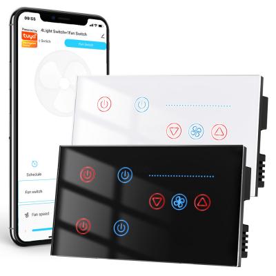 中国 トゥヤ WiFi 天井扇風機 スイッチ スピード制御 タイマー 音声電源モニター アレクサ グーグル ホーム スマートライト スイッチ 販売のため
