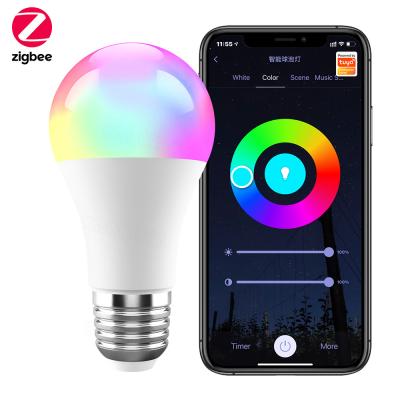 China Tuya Zigbee 10W Smart Light Bulb E27 RGB LED Lamp Dimmable Timing Smart Life APP Sprachsteuerung für Google Home Alexa zu verkaufen