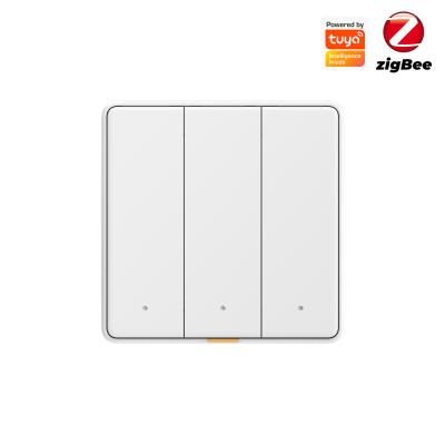 China Zigbee Smart Switch no capacitor required With Timing Voice App Alexa Google Home No Neutral Tuya Wall Light Button Switch for sale