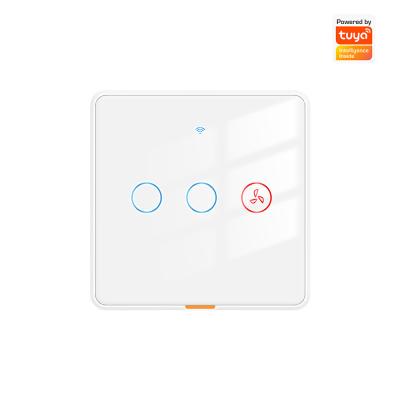 China Tuya Fan switch Timer Control Voice No Neutral Wire Required Wall Smart WiFi RF433 and Pendant Light Switch for sale