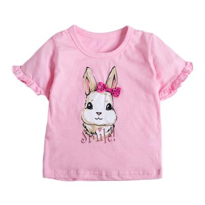 China 120CM 47in Girls Animal Short Sleeve Pink Bunny T Shirt Breathable For Girl for sale