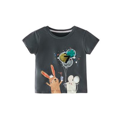 China 0.8M Black Round Neck T Children'S Sports Shirts Quick Dry Animal Cartoon Odm for sale