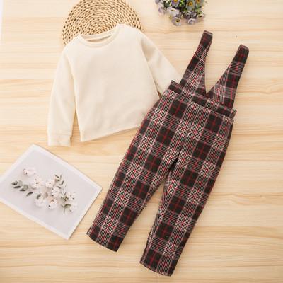 China 130cm Kinderplaid-Gesamtrock plus Größen-Weinlese-grundlegendes langärmliges Sweatshirt zu verkaufen