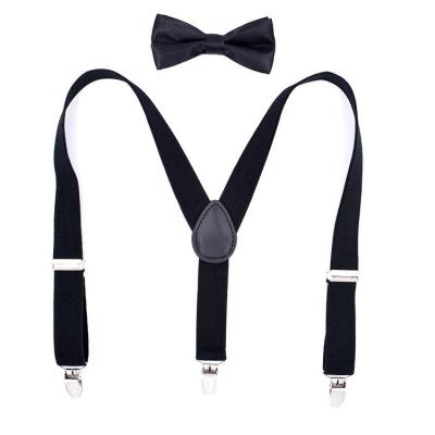 Κίνα Suspenders Υ εξαρτημάτων ιματισμού των μαύρων ελεύθερου χρόνου παιδιών βαμβακιού ελαστικός πίσω δεσμός τόξων προς πώληση