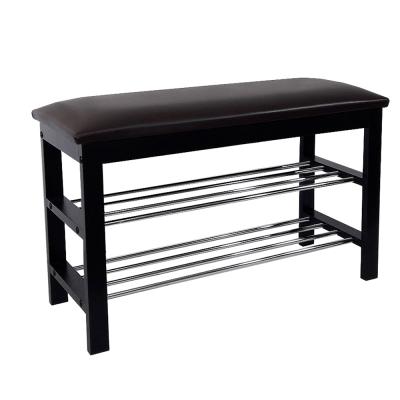 China Space-Saving Space-Saving Shoe Rack Storage Bench with Two Layers for sale