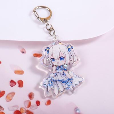 China Animation Products Etc Wholesale customized keychain charms hologram holographic anime cartoon clear key chain acrylic keychains for sale