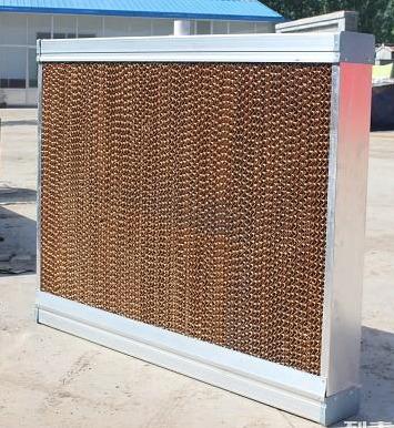 China Excellent Stability 5090 Corrugated Cellulose Honey Pad Cooler Geometric With Stainless Steel Outframe Wet Curtain for sale