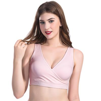 China New Viable Seamless Breastfeeding French Bra Crossover No Underwire Bra for sale