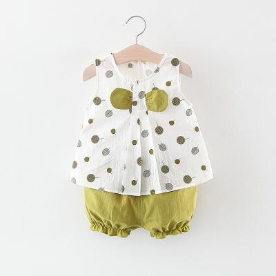 China Hot Selling High Quality Fashion Print Sleeveless Baby Clothes Soft Soft Skirt Sets for sale