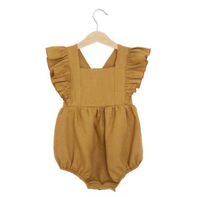 China Viable kids shorts onesie babies fly sleeve romper jumpsuit clothes ruffle romper baby clothes romper for sale