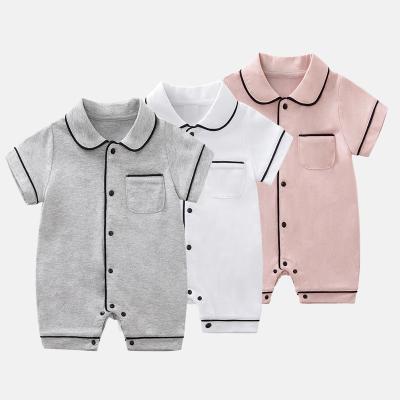 China 2022 men's and women's baby clothes baby summer home pajamas one-piece straight soft romper anti-shrinkage for sale