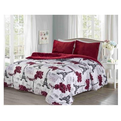 China Good Price Sustainable New Products Ultrasonic Embossing Polyester 3Pc Comforter Set for sale