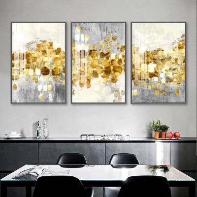 China Nordic Abstract Gold Painting Gray Gold Wall Art Modern Aluminum Canvas Posters from International Organization for Standardization and Copies for sale