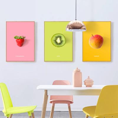 China The International Organization for Standardization Nordic Fruit Kitchen Poster Pineapple Strawberry Pictures Wall Prints Art Painting for sale