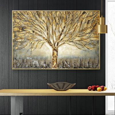 China International Organization for Standardization Living Room Home Decor Golden Tree of Life Poster and Canvas Prints Abstract Pictures Modern Art Painting Tree Wall Art for sale