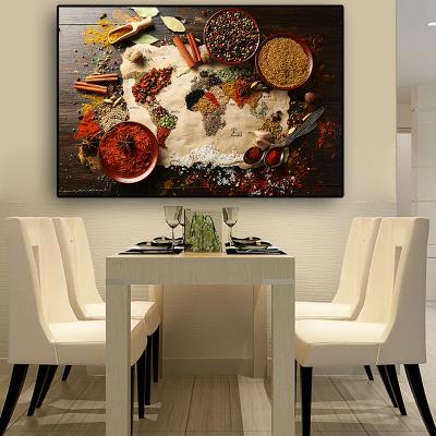 China Waterproof Grains Spices Kitchen Canvas Painting Cuadros Scandinavian Posters and Prints Living Room Chili Food Wall Art Picture for sale