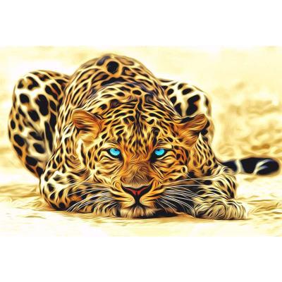 China Leopard Eco-friendly Animals DIY Painting By Numbers Acrylic Hand Painted Painting Picture Wall Art Canvas Home Decor Unique Gift 40x50cm for sale