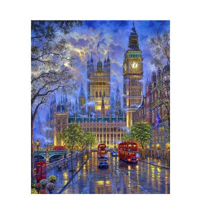 China Beautiful Eco-friendly High Quality Canvas Architecture Cityscape Painting By Numbers Surprise Hand Painted Diy Gift for sale