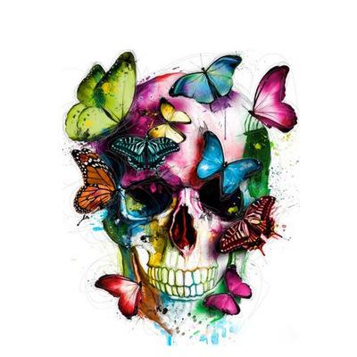 China 50x40cm DIY Eco-friendly Frameless Painting By Number Colorful Butterfly And Skull Oil Painting By Numbers Full Set Hand Painted Gift for sale