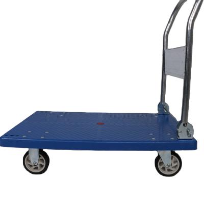 China Transport Cargo 88*58cm Hand Truck Four Wheel Folding Flat Cart For Sale for sale