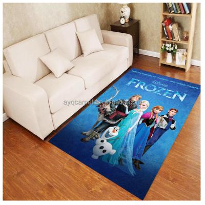 China Stain Resistant Elsa's Frozen Rug New Cartoon Kids Comfort Design Living Room Blankets for sale