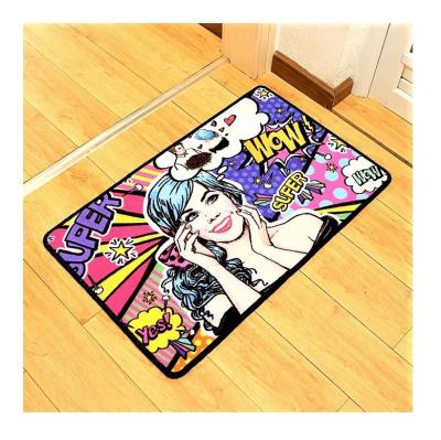 China Free Sample Printing Anime Washable Door Mat Hand Tufted Polyester 3d Customized Logo Carpet Custom Area Rugs for sale