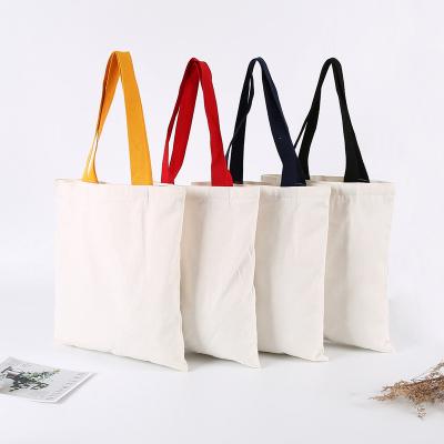 China Custom Printed Tote Bag With Logo Heavy-Weight Handled Personalize Organic Zipper Shopping Bag Cotton Canvas Bag for sale