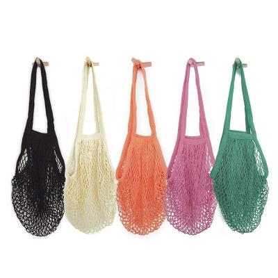 China Natural Reusable Biodegradable Handled Kitchen Eco Friendly Soup Fruit Vegetable Cotton Mesh Bag for sale