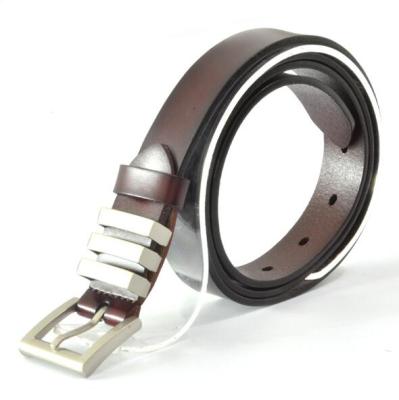 China First layer whip dummy genuine leather belt buckles silver belt new popular woman belt bg-265 for sale