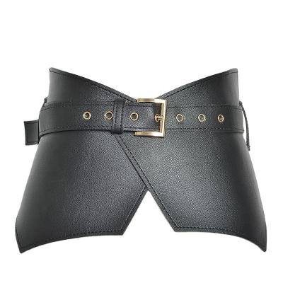 China The Wild Leather Female Skirt Pin Buckle Wide Belt New Fashion Durable Style Belt Leisure The Skirt Ruffled Wide Waist Belt Skirt Decoration Belt Bg-543 for sale