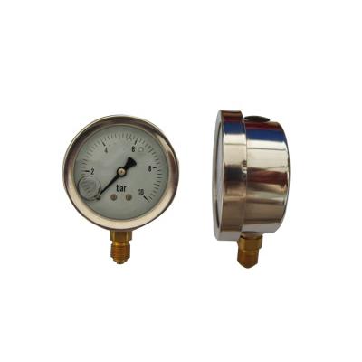 China Mini Safety Liquid Filled Gas Water Pressure Brass Case Oil Filled Gauge BCG Series for sale