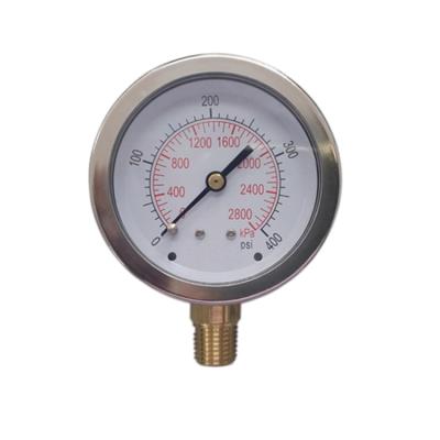 China Good Quality NPT Stainless Steel Liquid Filled Pressure Gauge 1/2