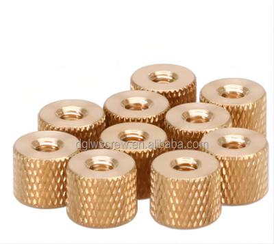 China Heavy industry M3 M4 M5 customized knurled brass nut threac size polishedbrass insert nut inch knurled nut for sale