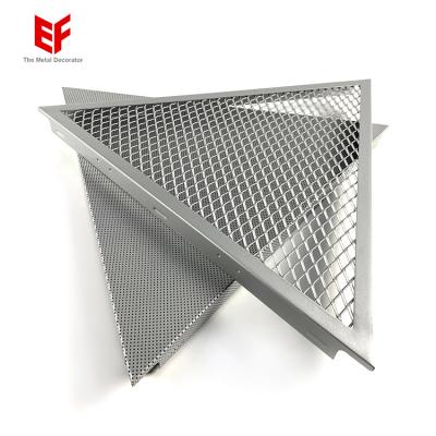 China Modern Triangular Veneer Fasade Panel Perforated Panels Aluminum Clad Curtain Wall For Exterior Wall for sale